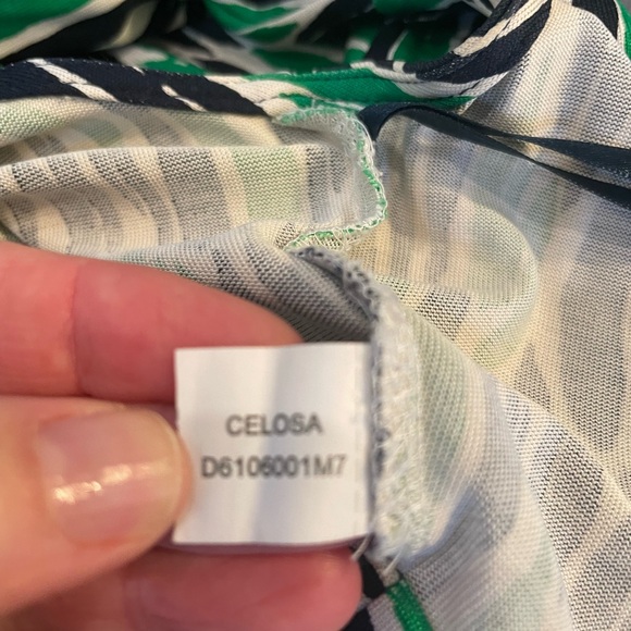 Diane von Furstenberg DVF wrap dress. Green and Navy. 4 - Picture 3 of 4